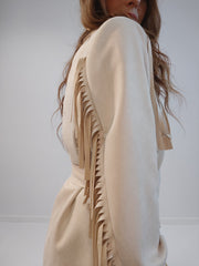 Giacca suede scamosciata con frange