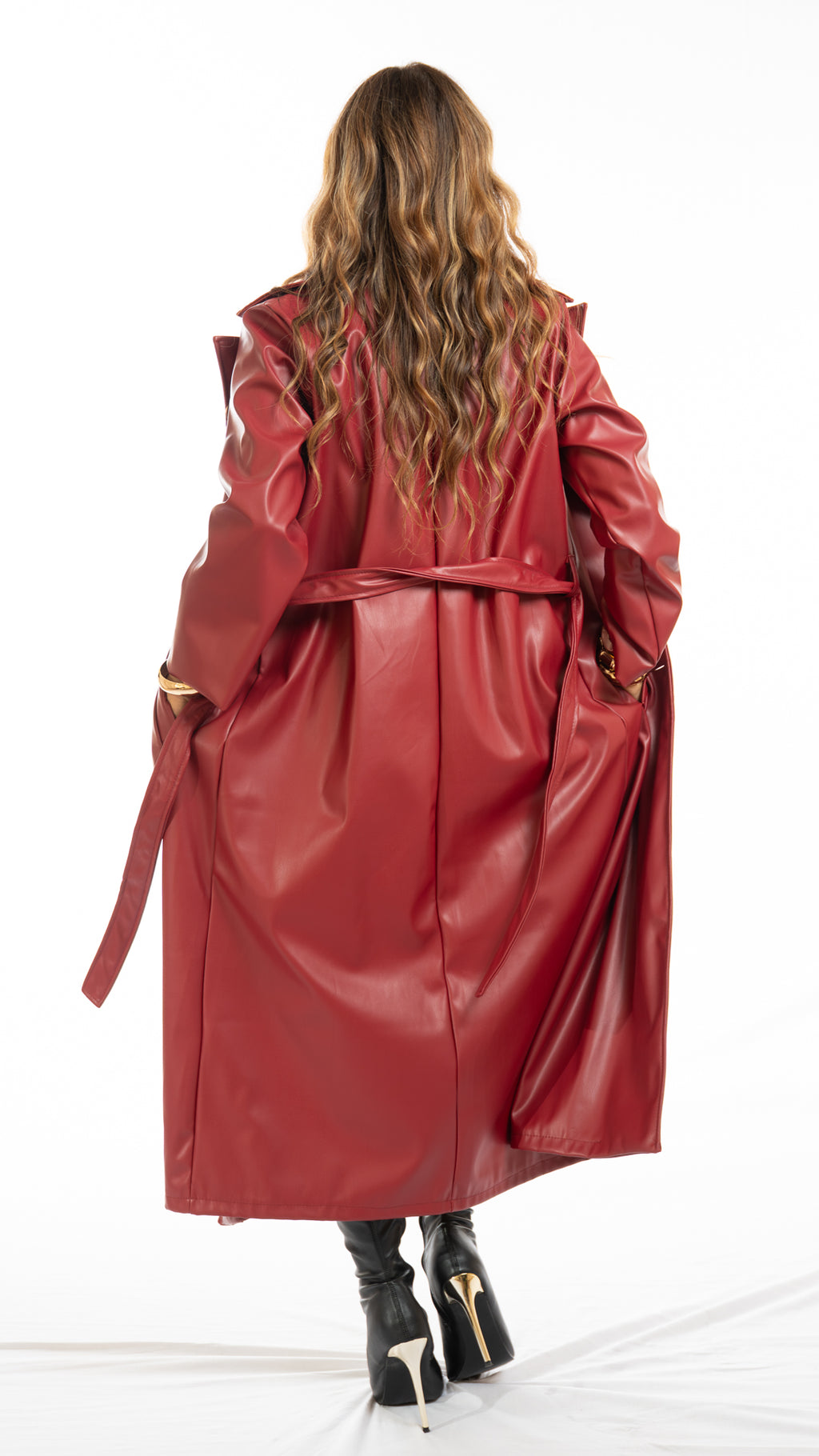 Trench Casablanca ecopelle lungo colore bordeaux