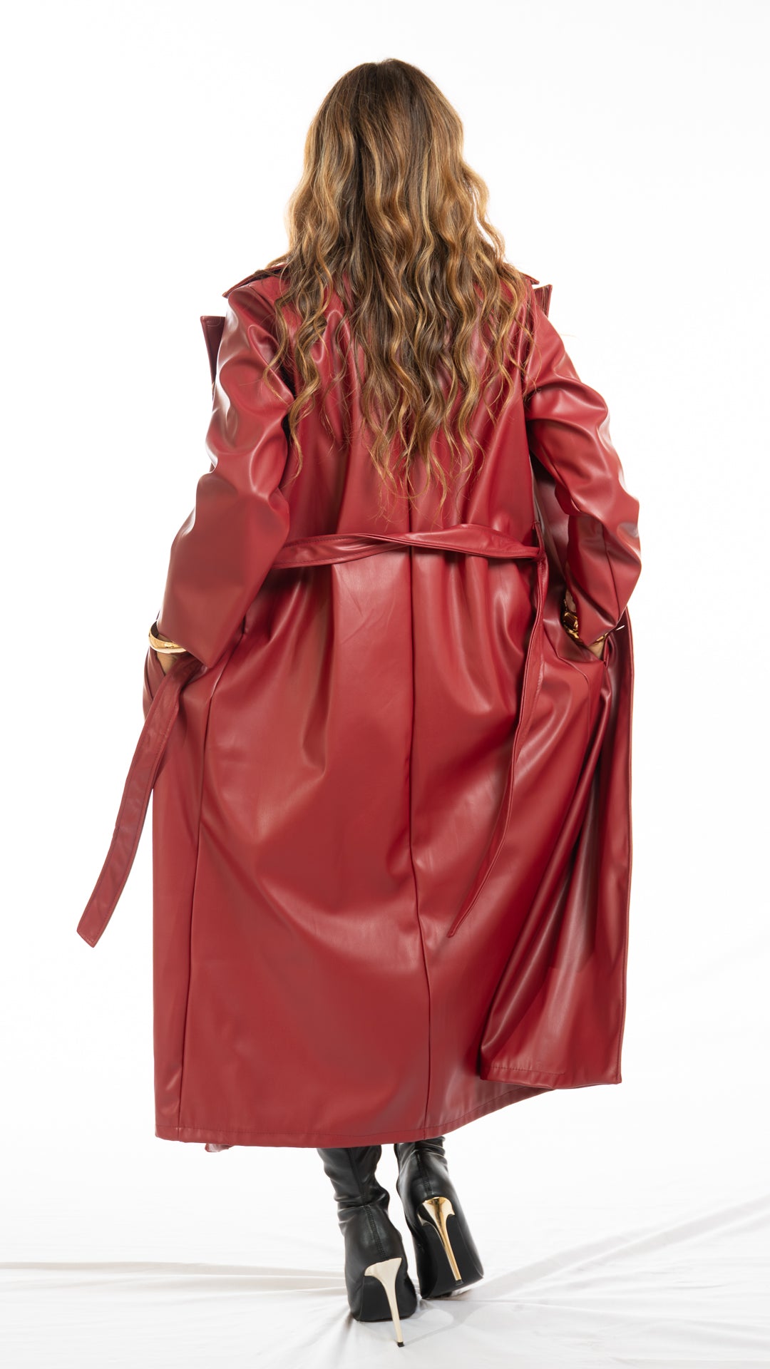 Trench Casablanca ecopelle lungo colore bordeaux