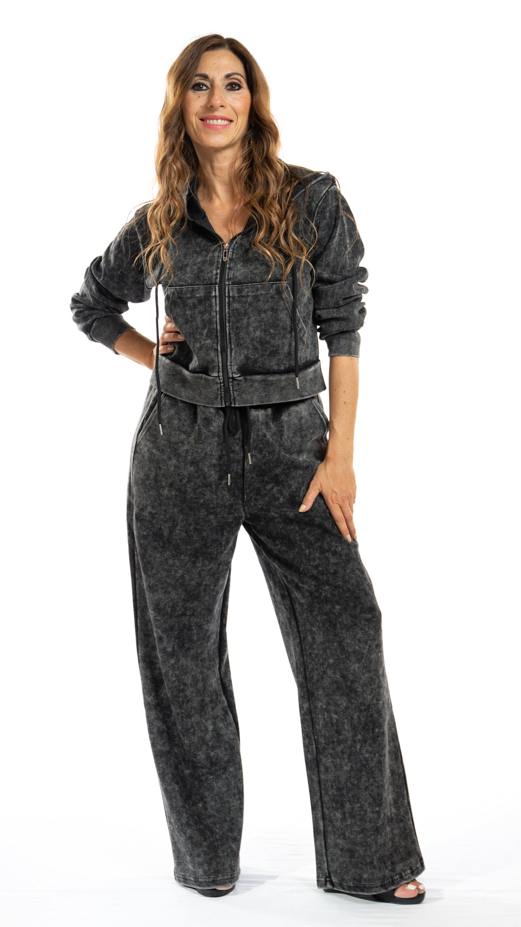 Completo tuta crop colore antracite