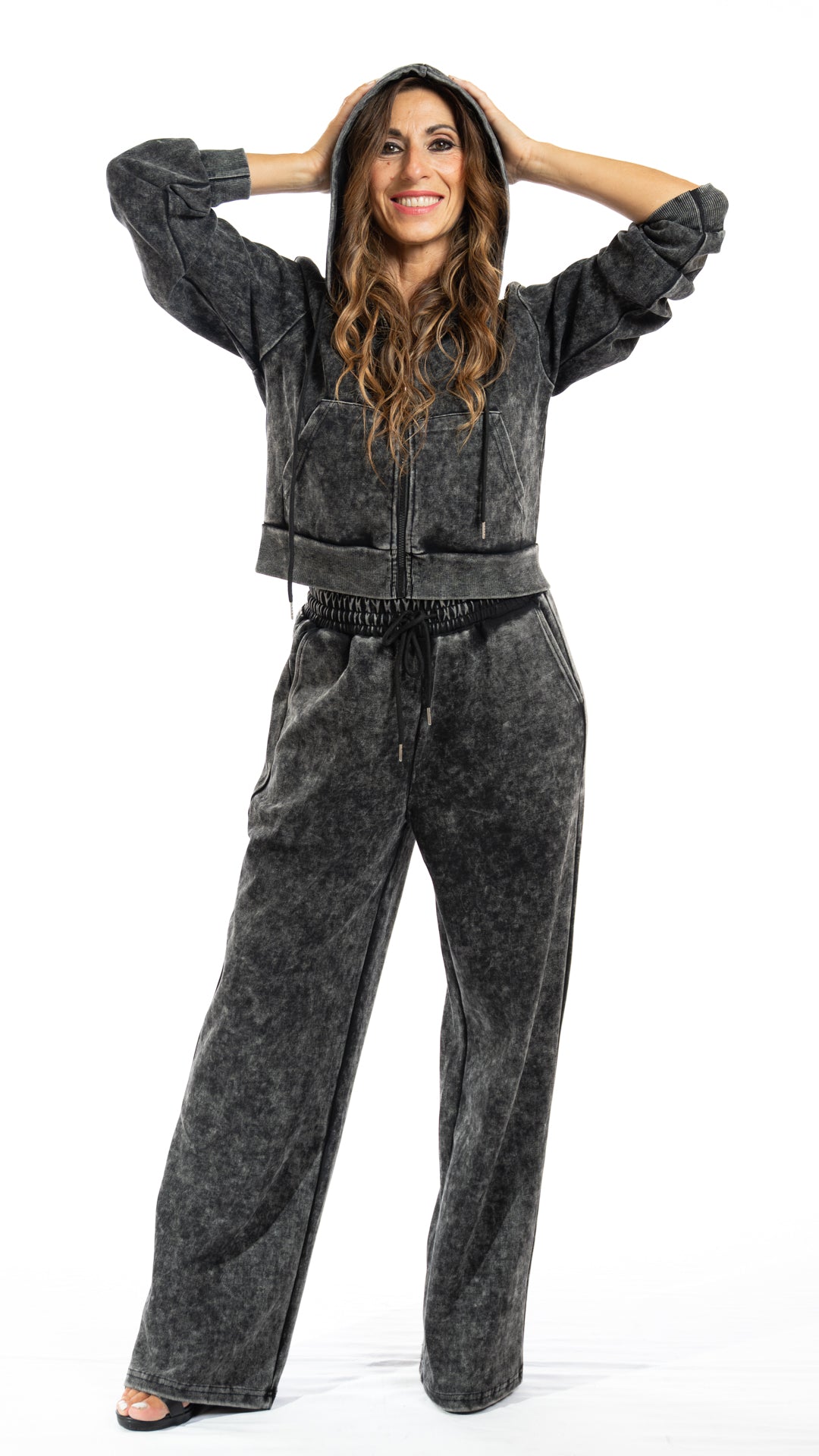 Completo tuta crop colore antracite