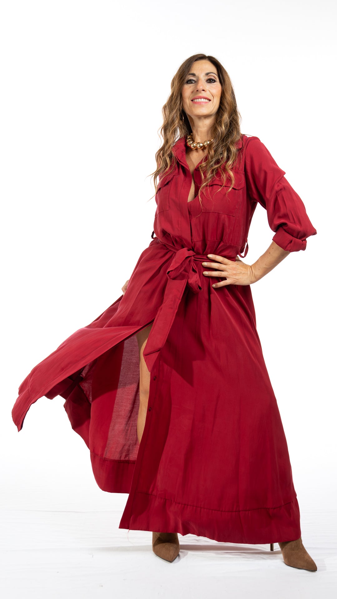 Abito-chemisier Paris Rosso bordeaux