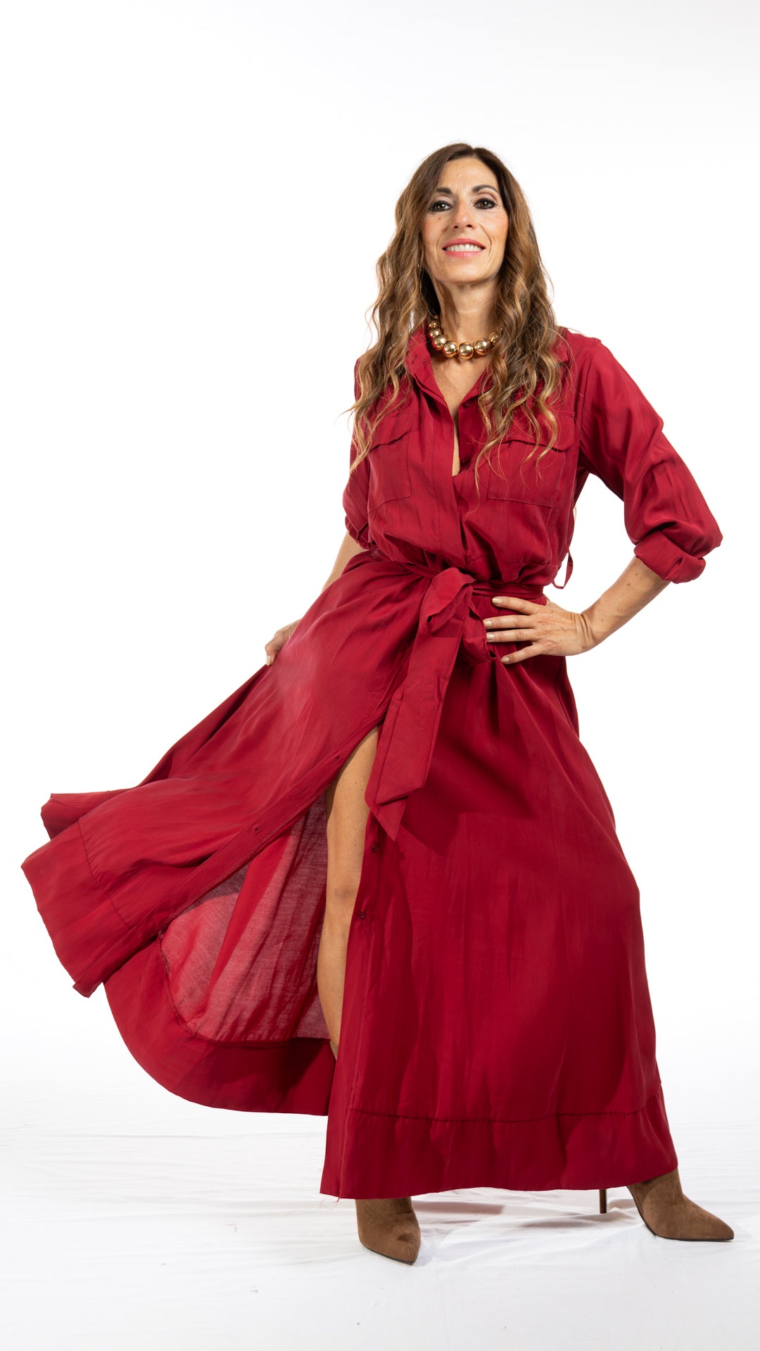 Abito-chemisier Paris Rosso bordeaux