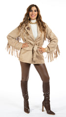 Giacca in suede camoscio con frange