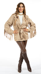 Giacca in suede camoscio con frange