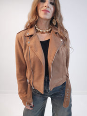 Giacca Chiodo scamosciata corta