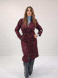 Cappotto in suede scamosciato Bordeaux
