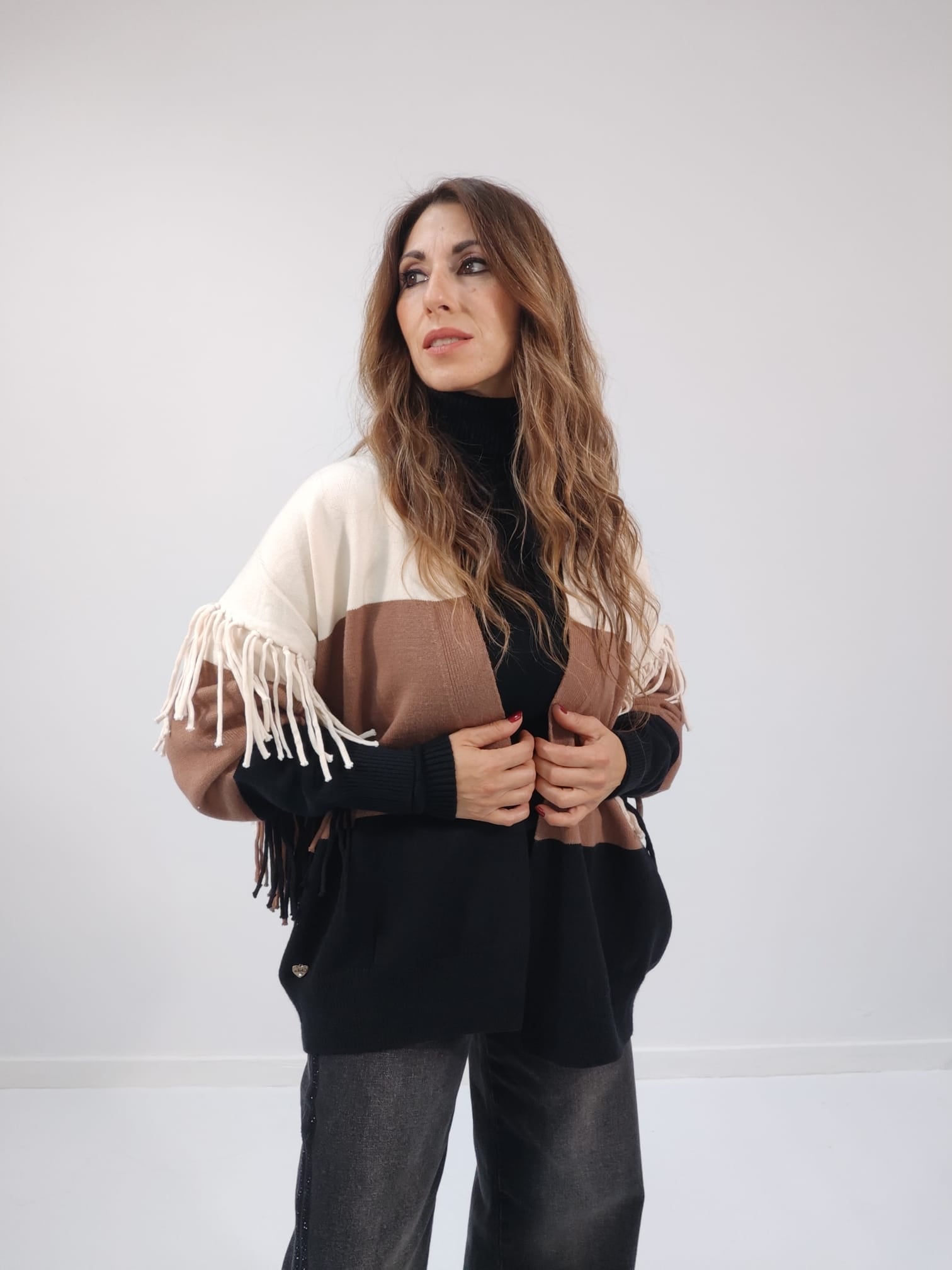 Cardigan con frange