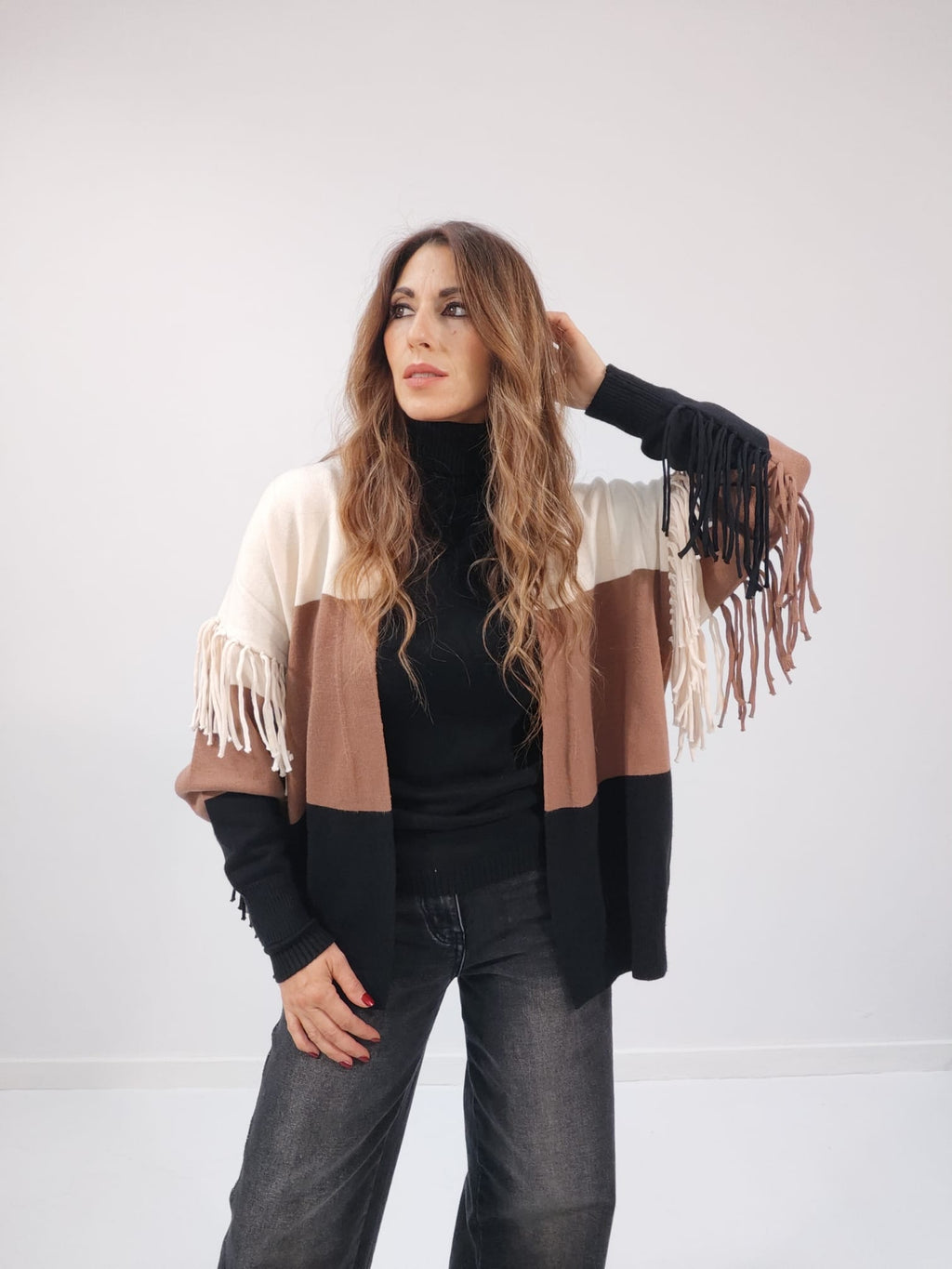Cardigan con frange