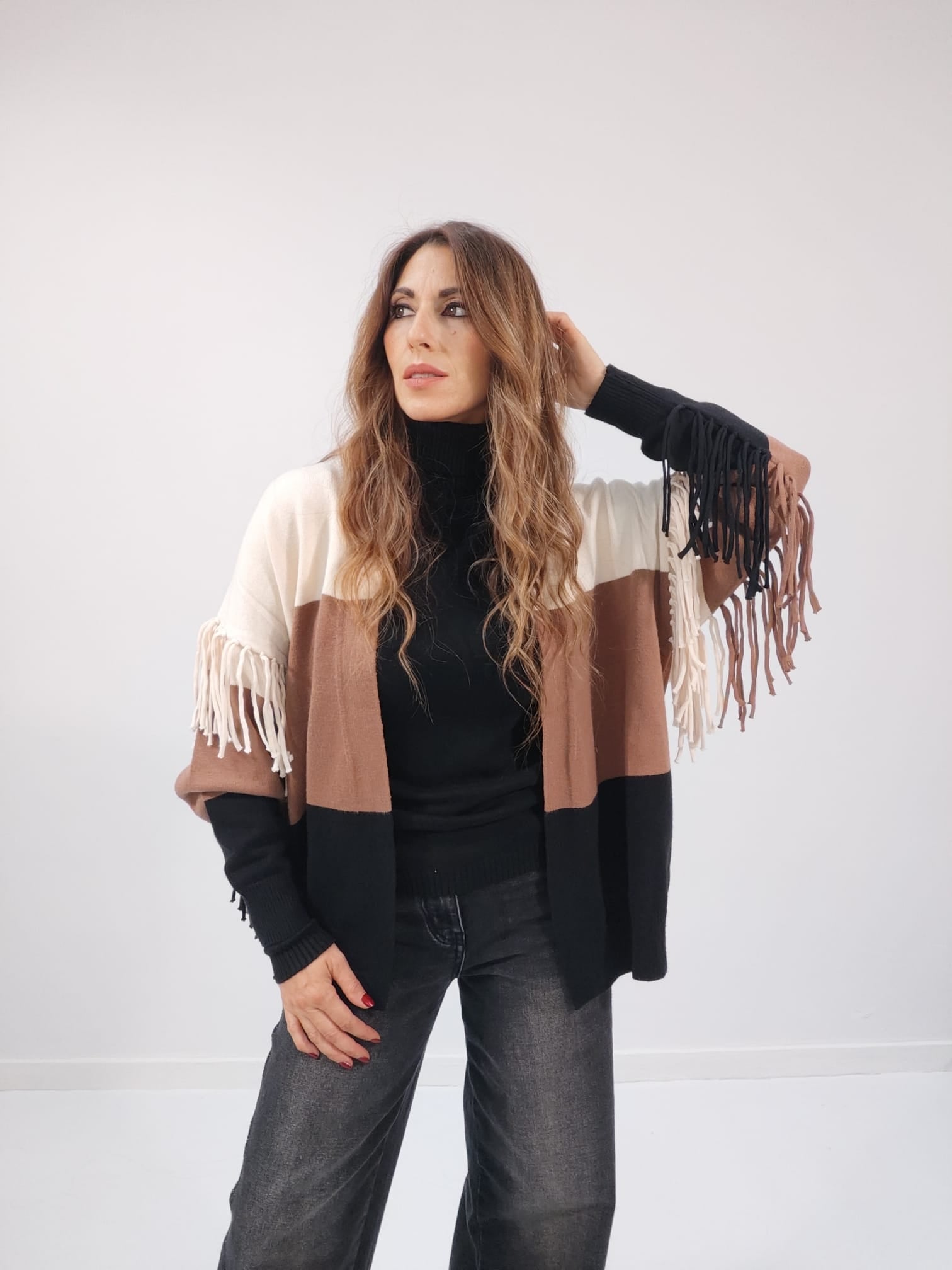 Cardigan con frange