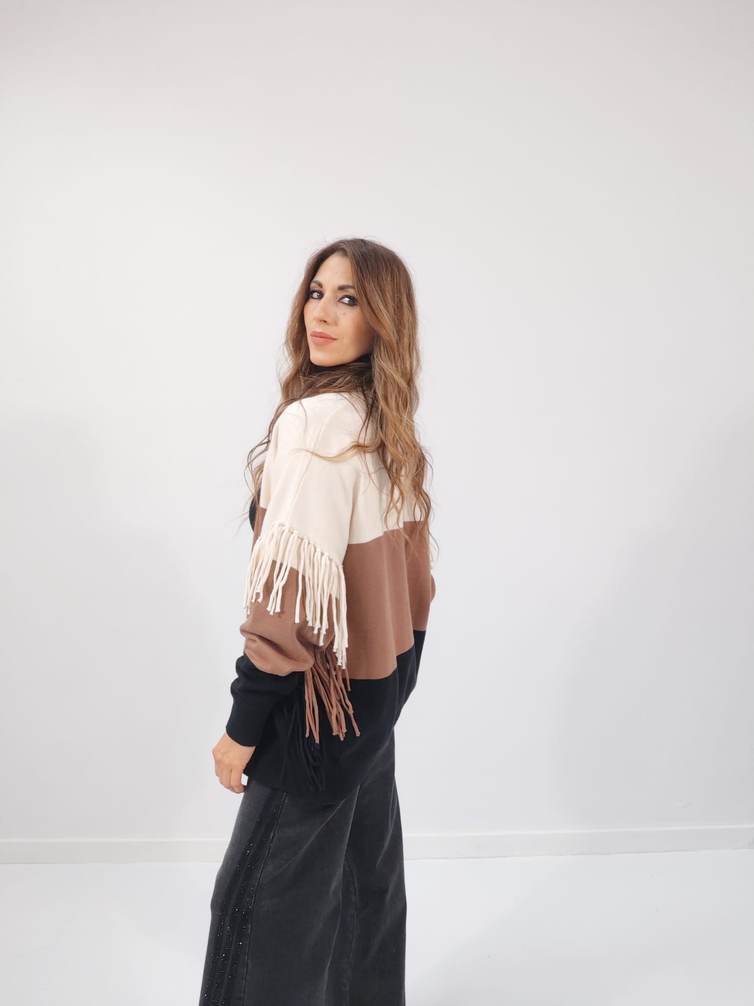 Cardigan con frange