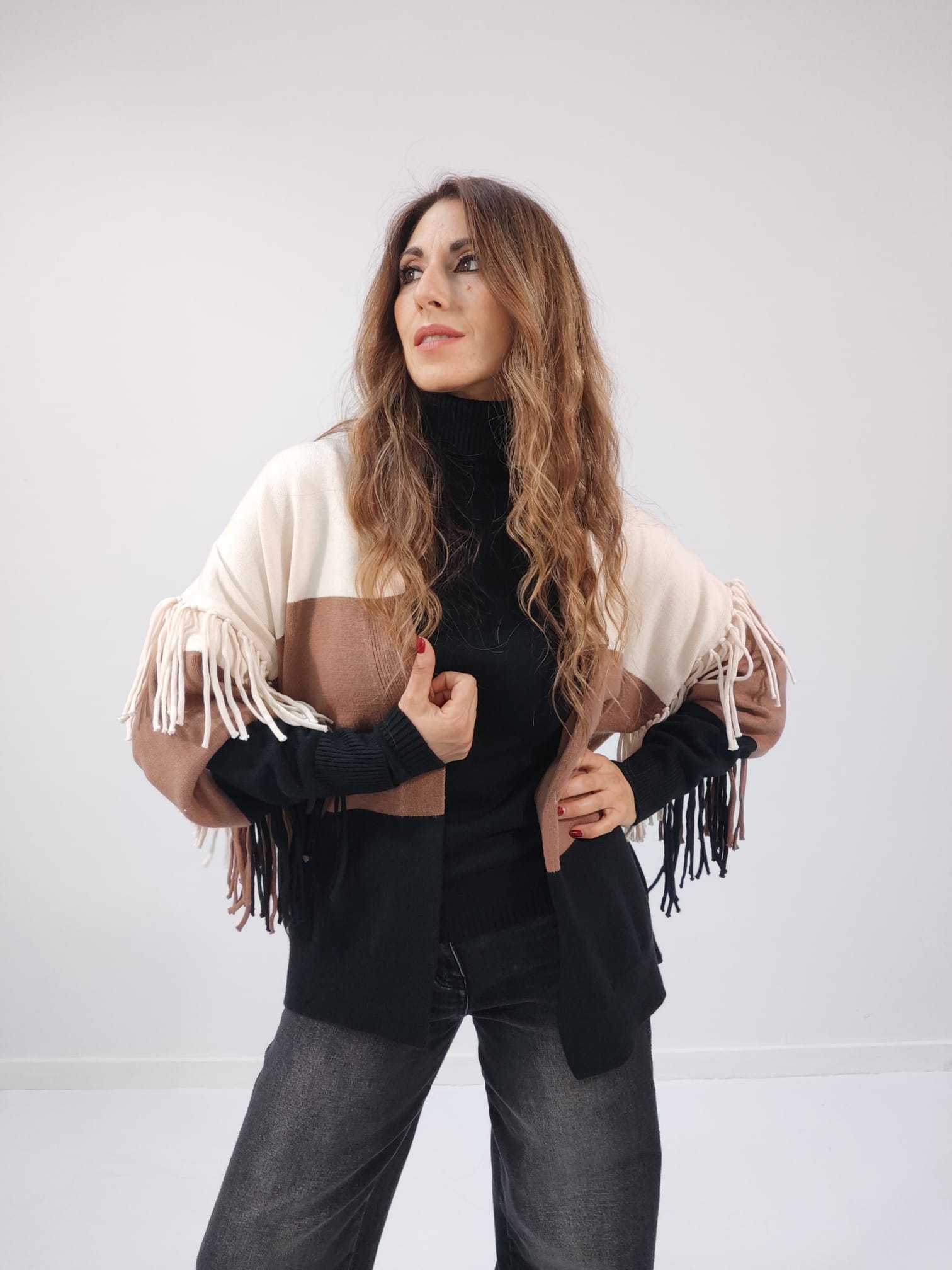 Cardigan con frange