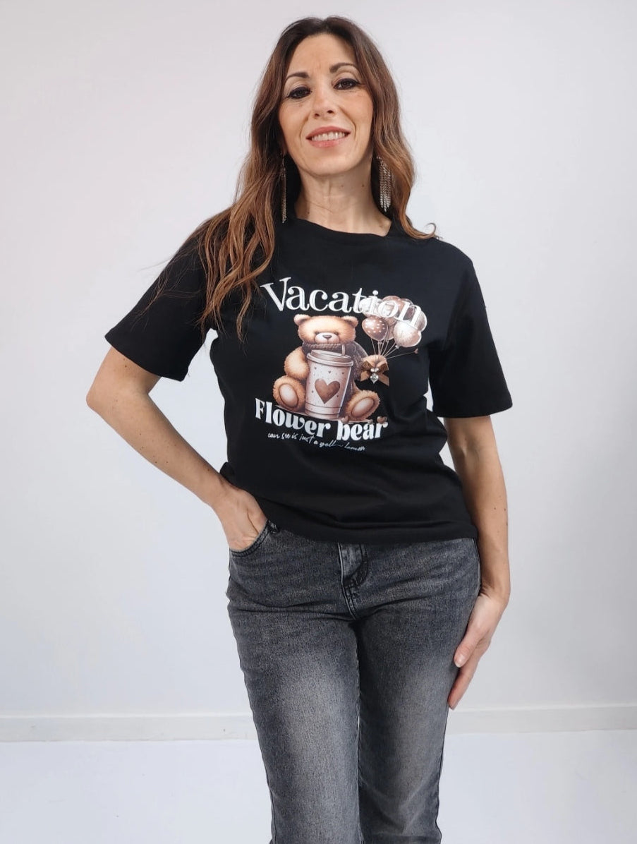 T-shirt Orsetto nera