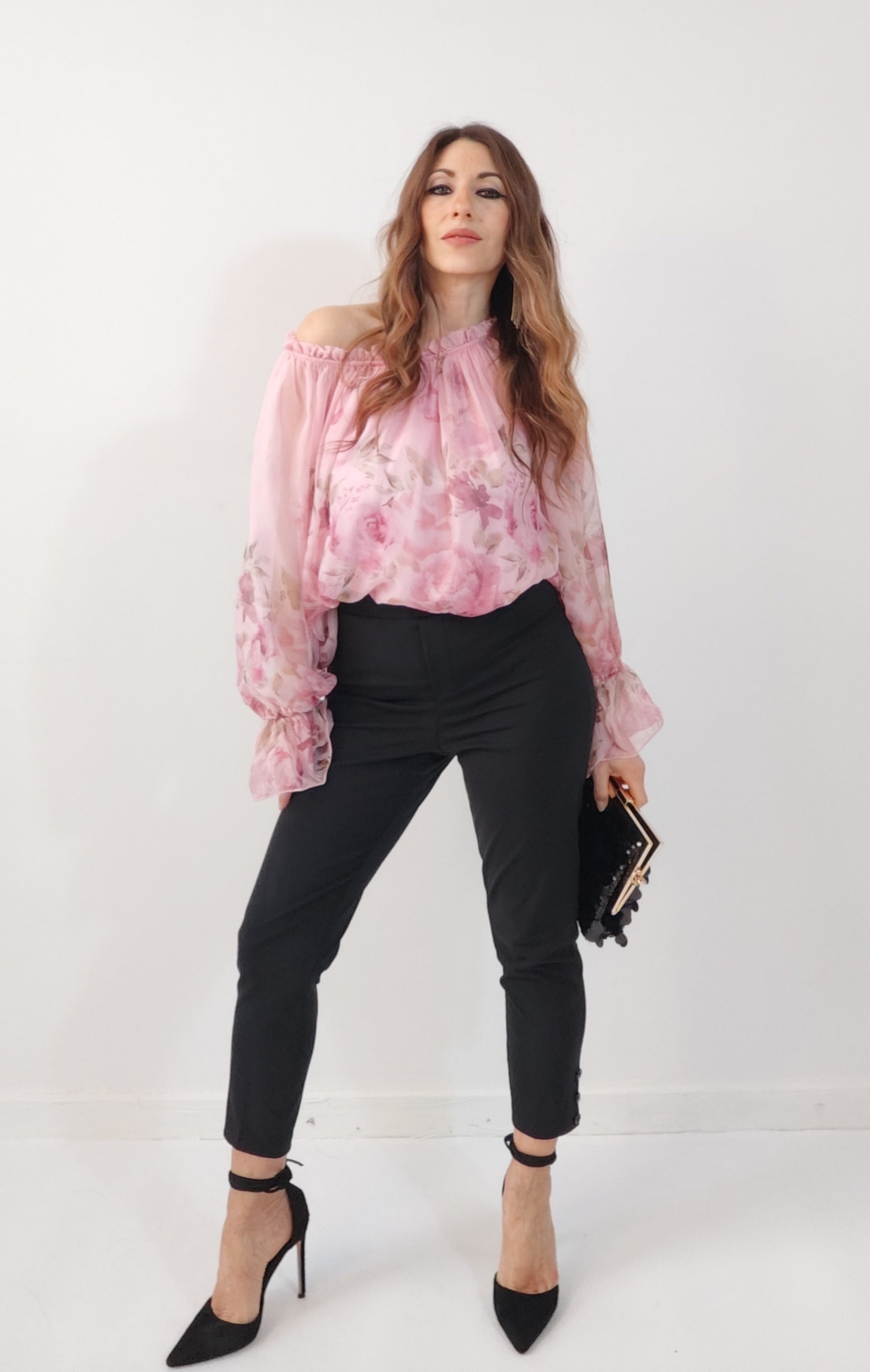 Pantalone Capri a sigaretta Nero