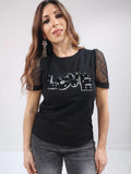 T-shirt ""love"" nera