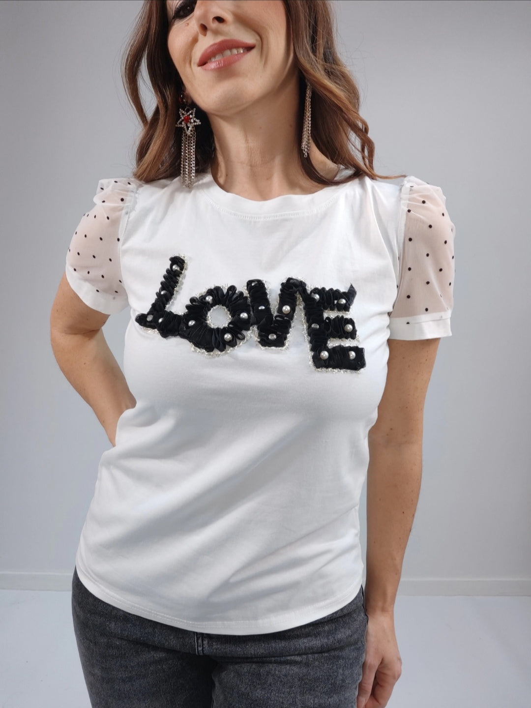 T-shirt "Love" bianca