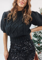 Pull nero maniche a palloncino