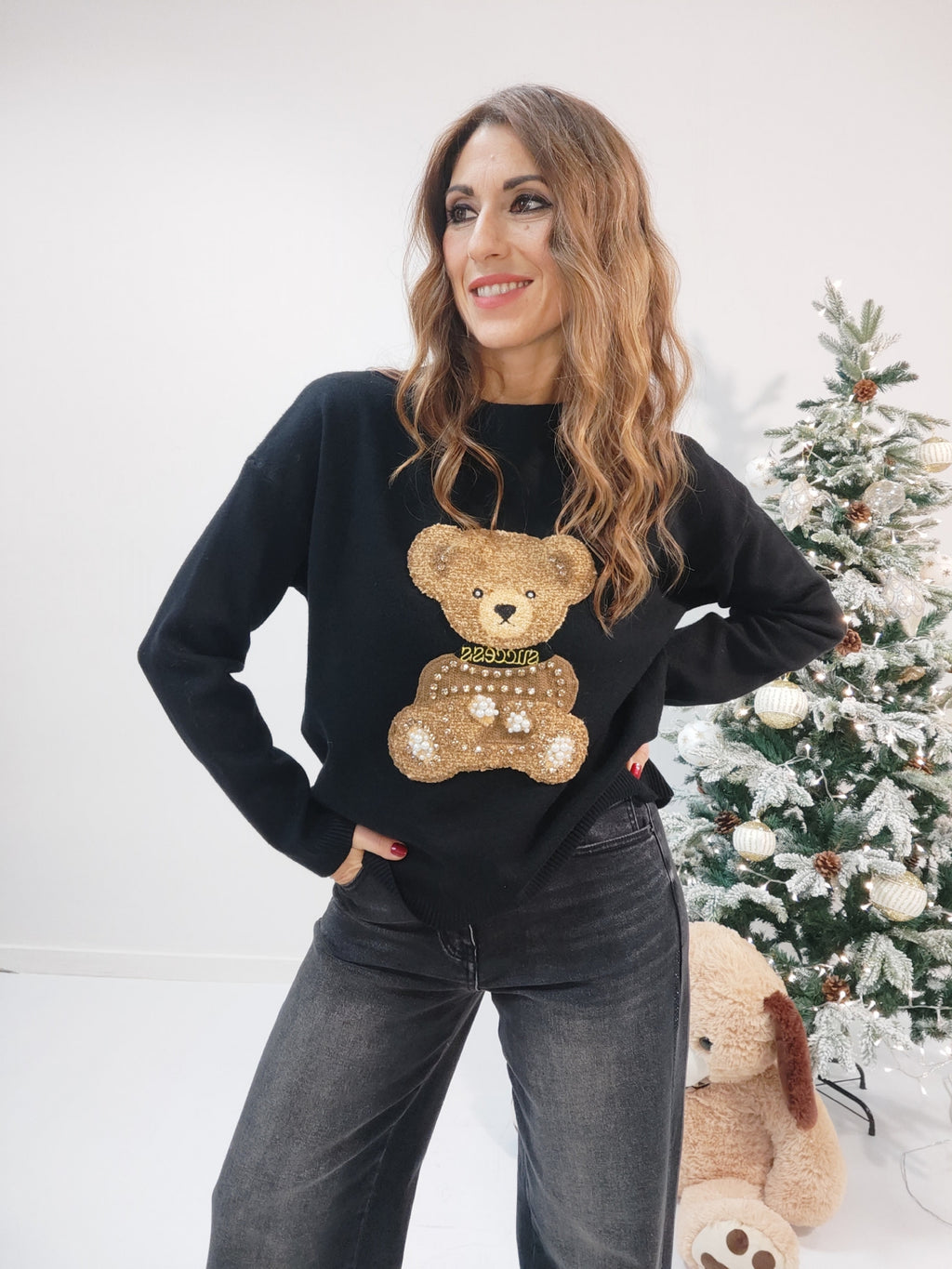 Pull Teddy Bear Nero
