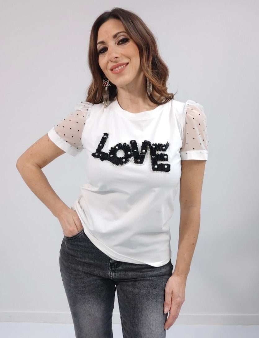 T-shirt "Love" bianca
