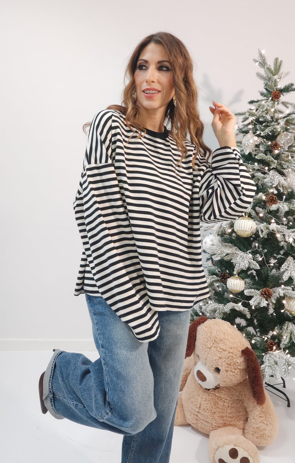 Maglia Viral a righe, fondo bianco con righe nere