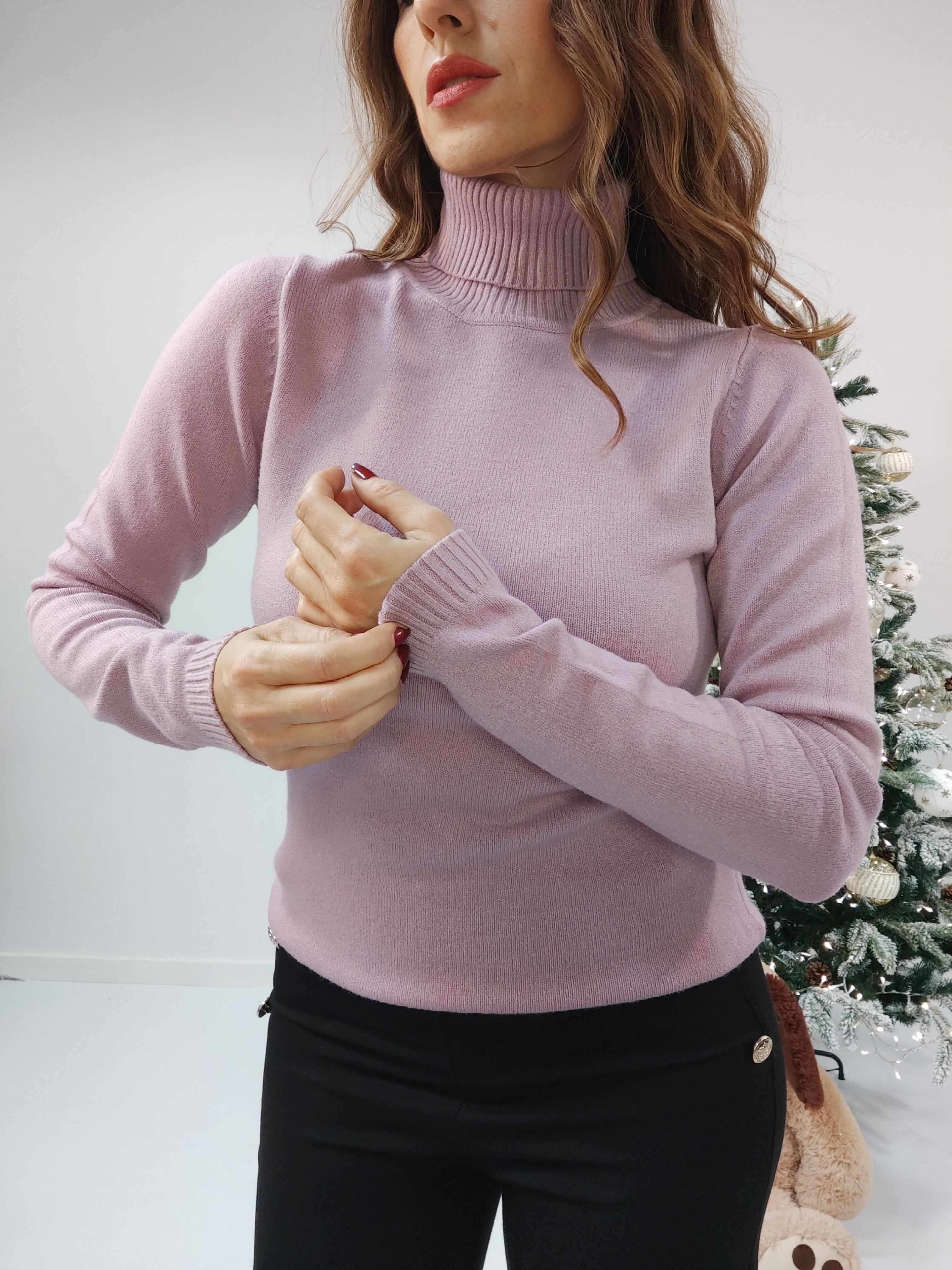 Pull dolcevita Rosa Malva