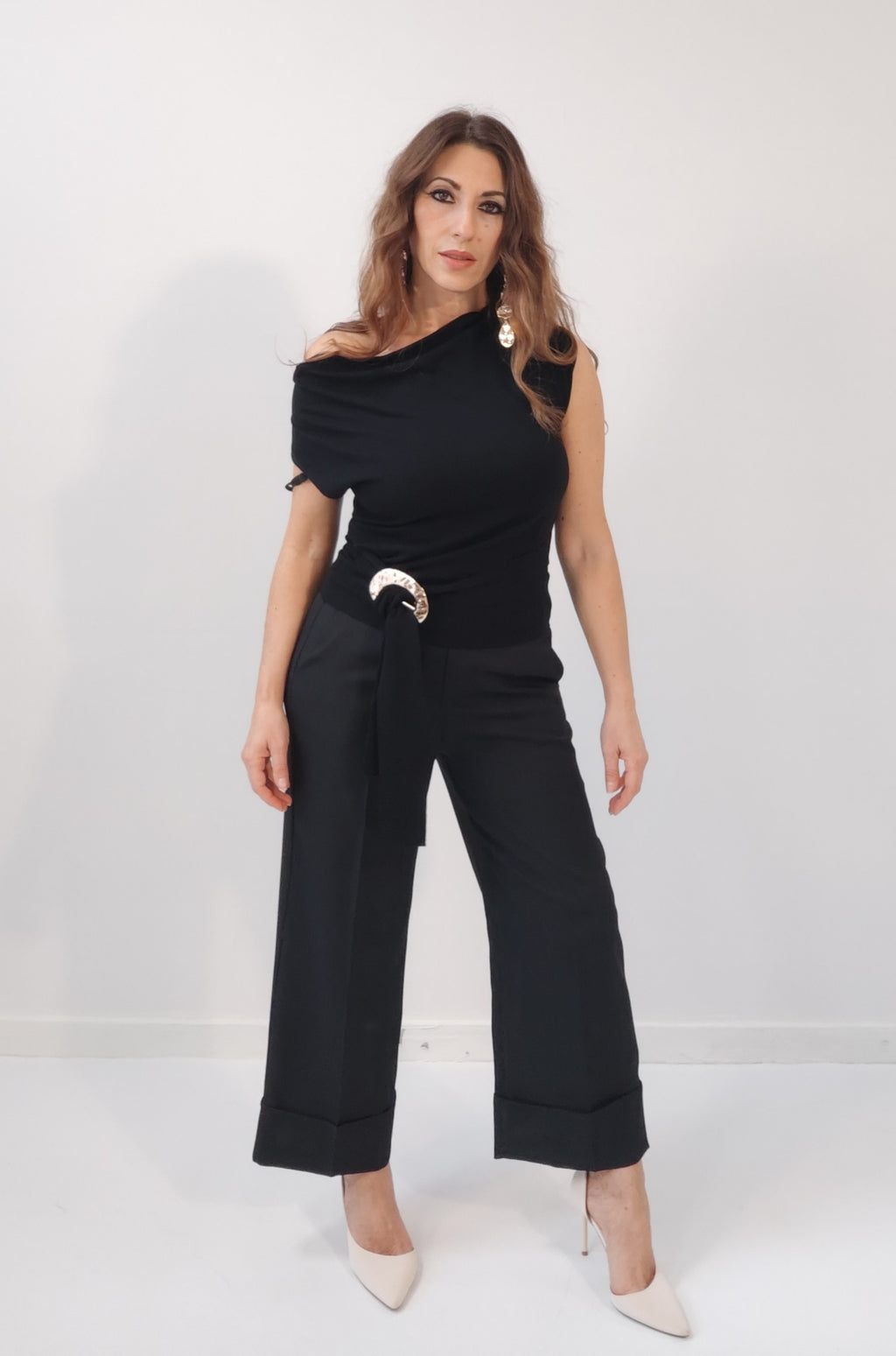 Blusa in maglina Josephine Nera