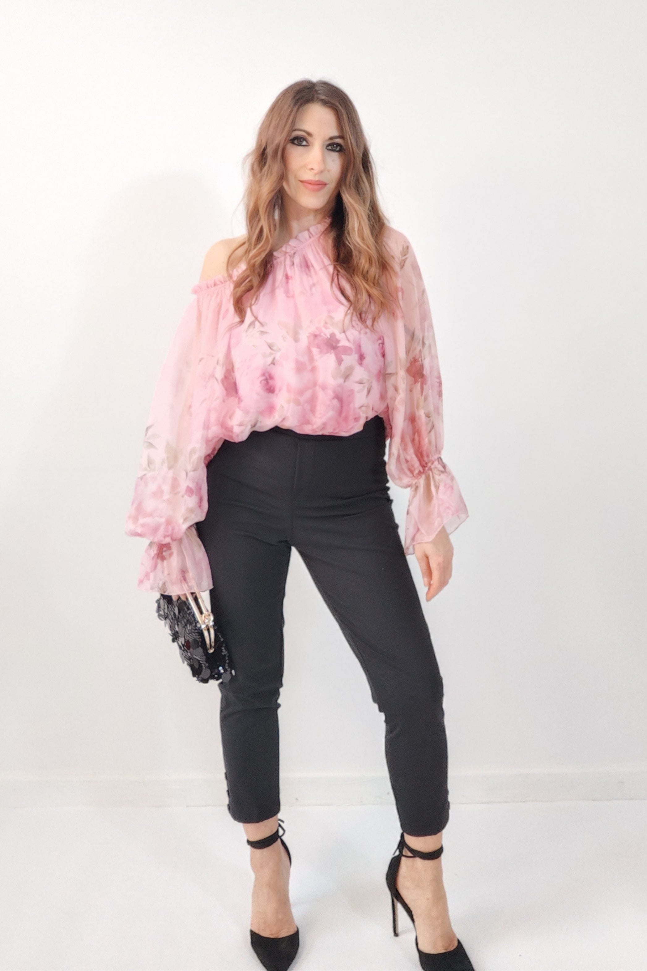 Pantalone Capri a sigaretta Nero
