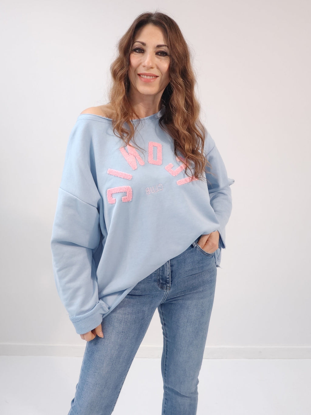 Felpa Iconic Azzurra