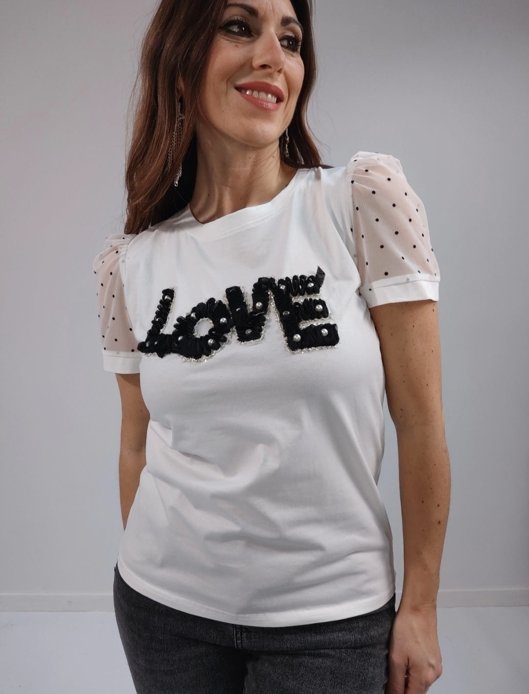 T-shirt "Love" bianca