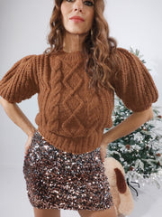 Pull ruggine maniche a palloncino