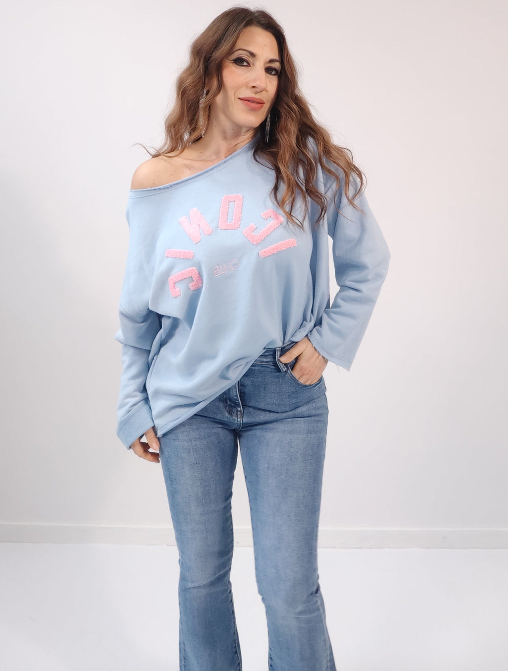 Felpa Iconic Azzurra