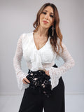 Top in pizzo Sevilla Bianco