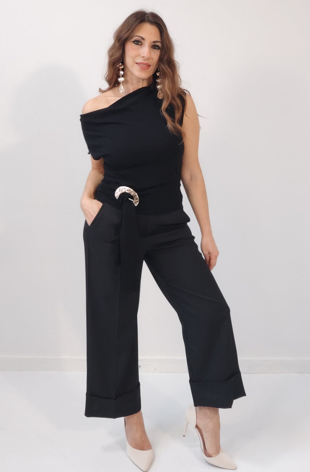 Blusa in maglina Josephine Nera