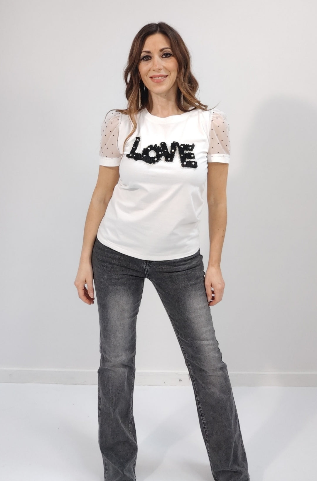 T-shirt "Love" bianca