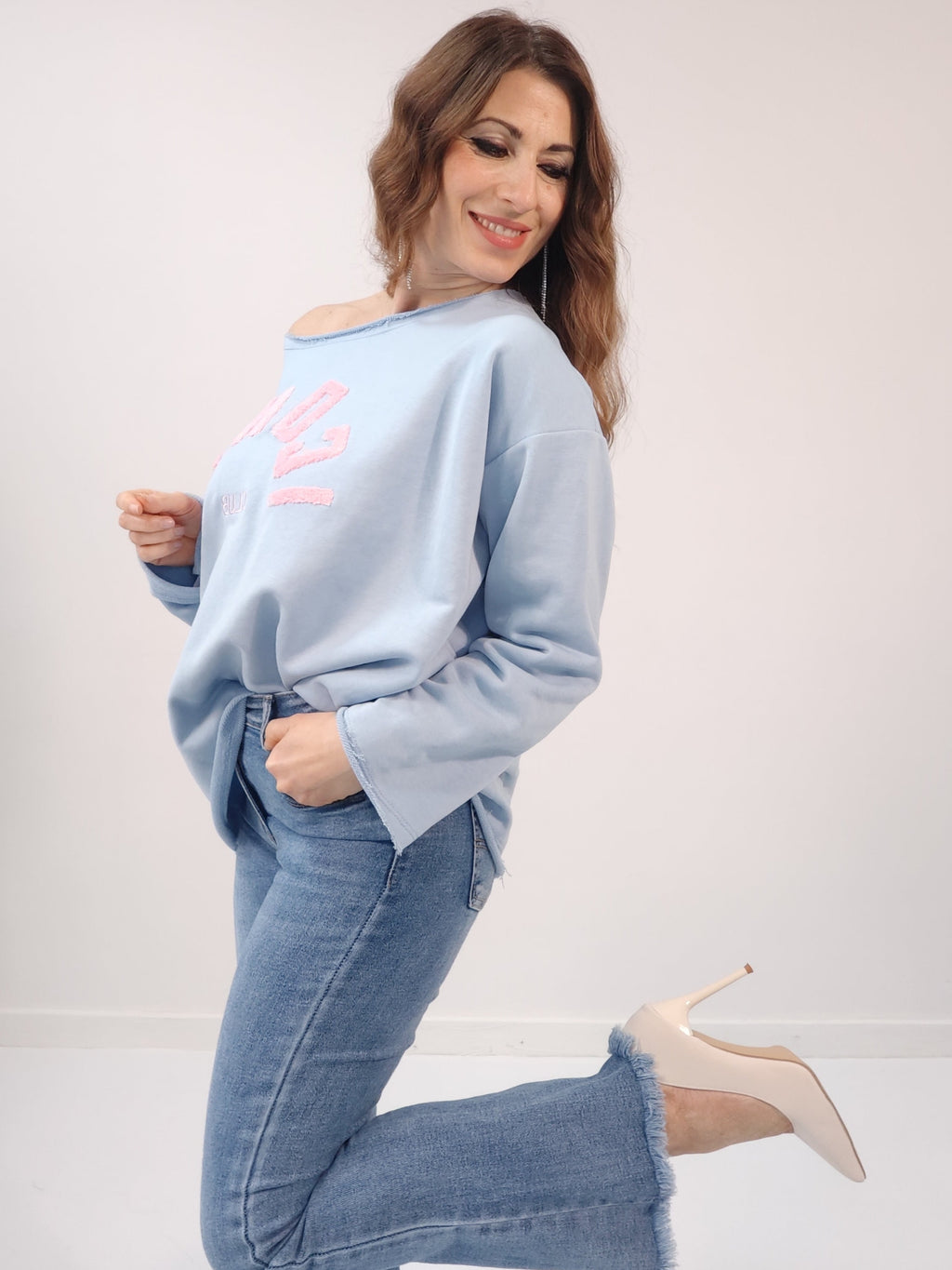 Felpa Iconic Azzurra