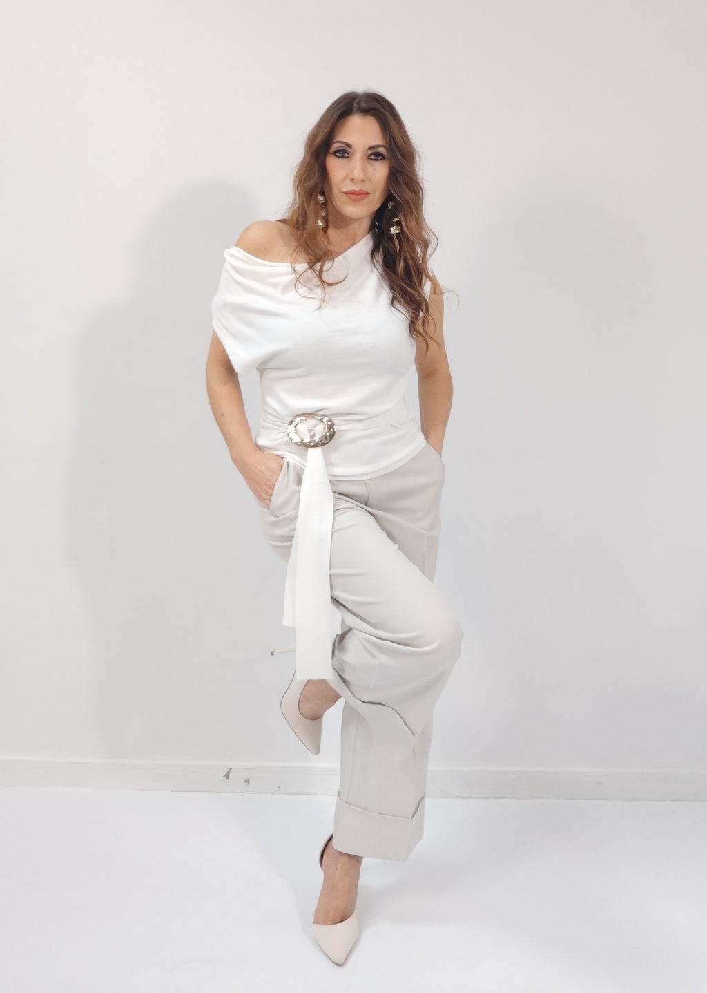 Blusa in maglina Josephine Panna